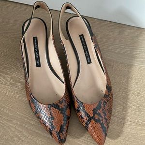 French Connection Kitten Heel Snake Print Pumps